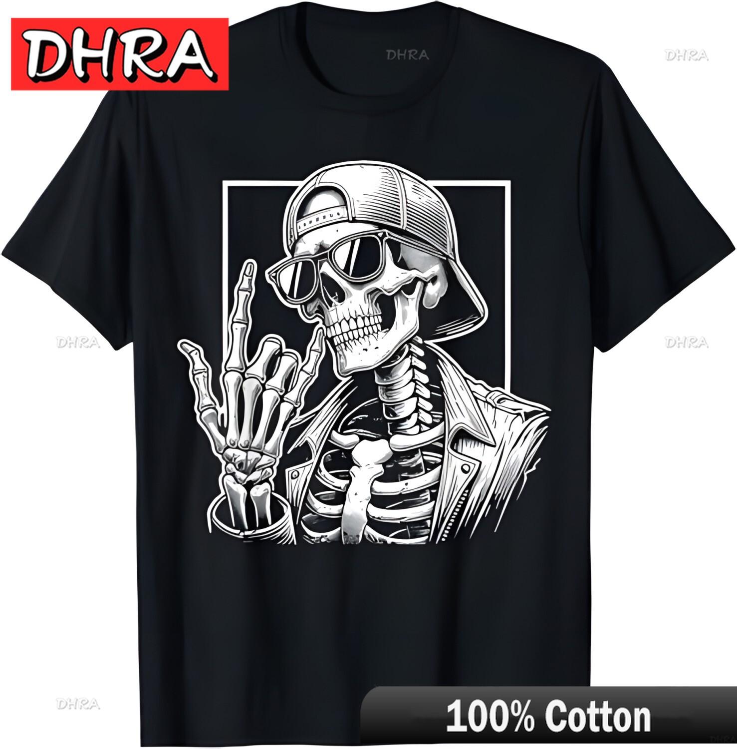 Skeleton Rock Hand Halloween Costume Rocker Cool Rock Music TShirt Y2K Trendy TShirts Tops for Women TShirt Anime Shirt 4XL