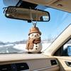 Unique Christmas Tree Ornament Cute Snowman Acrylic Pendant, 2D Flat Car Rearview Mirror Hanging Customized Accessory Decoration with Keychain