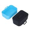 2pcs Fryer Silicone Pot Non Stick Reusable Liner Basket Replacement for Ninja DZ201 Foodi 8QT Blue and Black