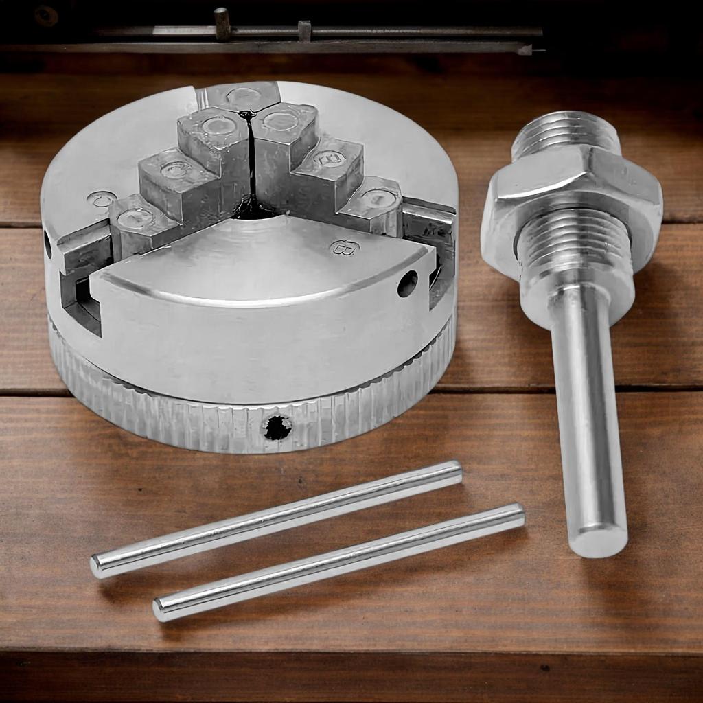 Mini-Drehbankfutter 3-Backen-Drehbankfutter für Drechselarbeiten Selbstzentrierend Präzisionsspannzange Bohrzubehör für Werkstatt