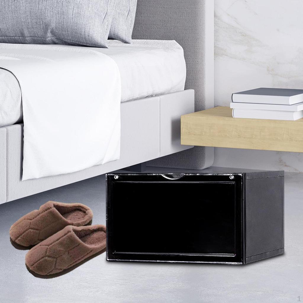Clear Shoe Storage Organizer Rack Holder with Door Thicken Drawer Organize Unit Display