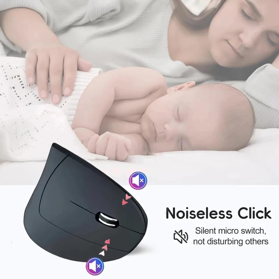 2.4G Vertikální Bezdrátová Bluetooth 5.0 Myš Ergonomická Dobíjecí Myš RGB 1600 DPI Tichá Myš pro PC Laptop Stolní počítač