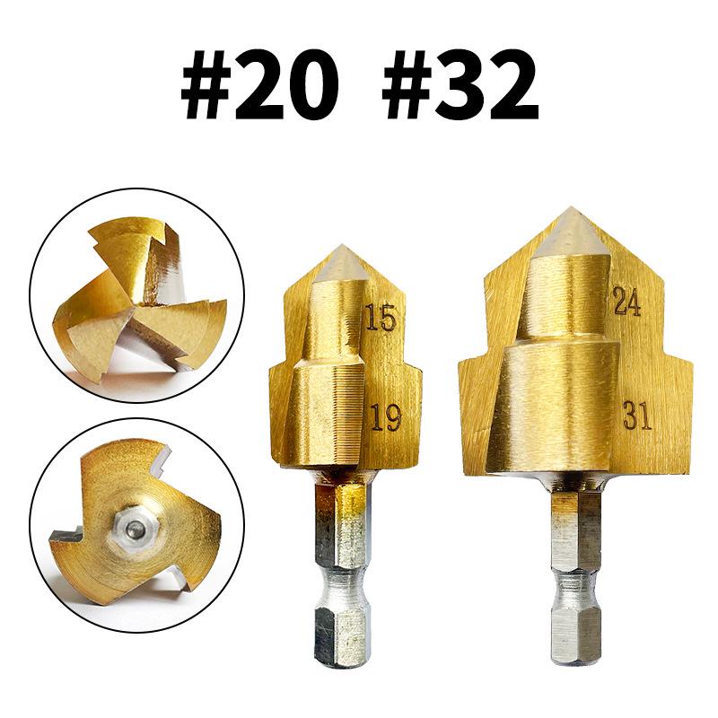 T-Handle Drill Bit Set for PPR/TPR Pipes: Water Pipe Punching & Reaming (20/25/32mm, 1/2" & 3/4").