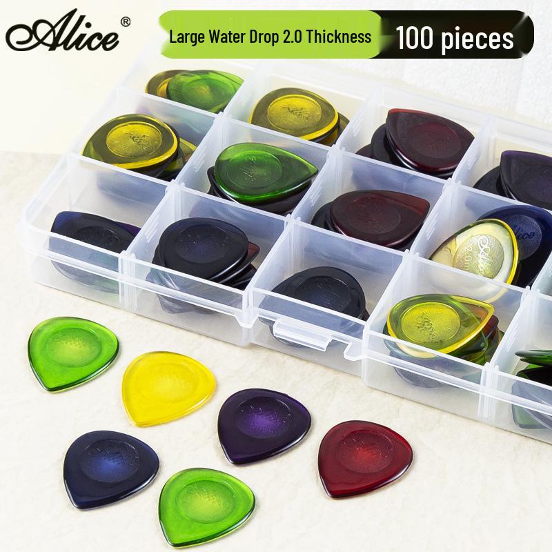 Alice Transparent Water Drop Bass Guitar Pick - Optional Thickness: 1.0mm, 2.0mm, 3.0mm