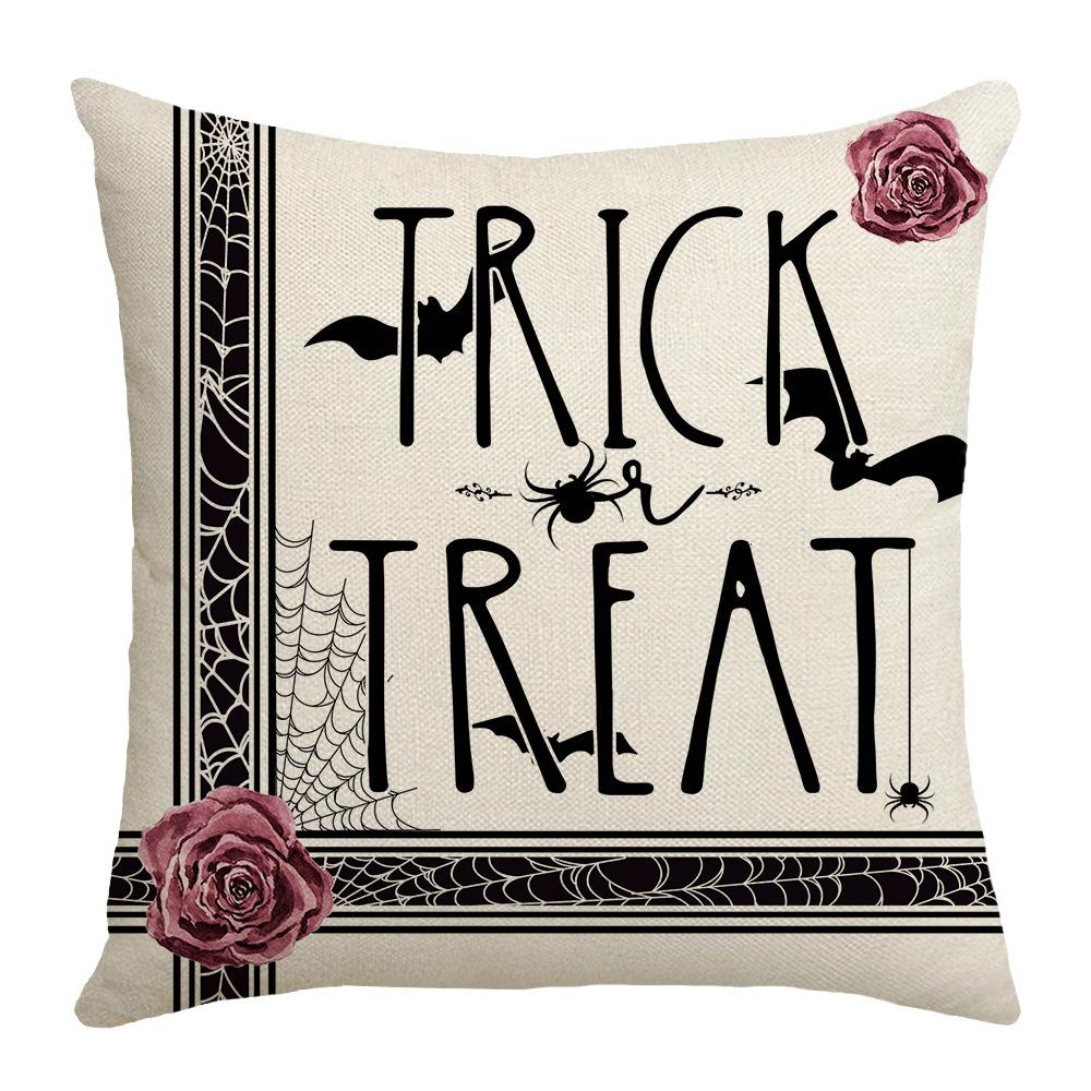 Halloween Pillow New Bat Rose Spider Web Retro Festival Party Decoration Sofa Pillow Cover