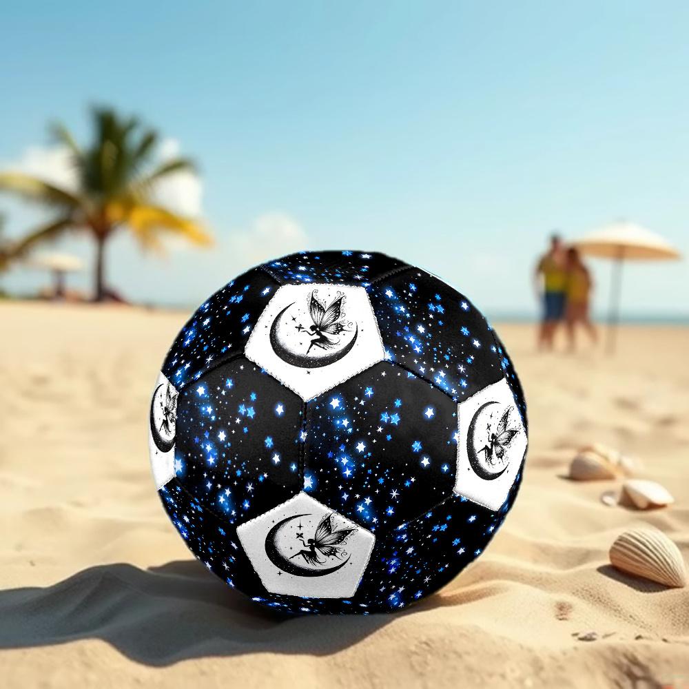 1PC Blue Starry Sky Moonlit Fairy Flight Soccer Ball Size 5 Football Machine Sewn Indoor/Outdoor Universal Football Gift W9