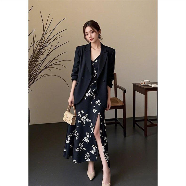 Women s Elegant Light Luxury Floral Suit and Dress Set - Spring/Autumn 2026 Collection XL (115-125 jin)