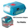 For Makita Adapter Outdoor LED Lighting Adapter USB Converter 12V 1A DC Input For Makita 12V 10.8V Lithium Battery