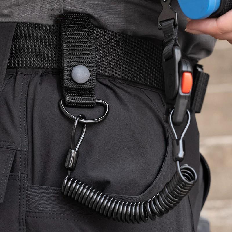 Tactical Anti-lost Magnetic Buckle Elastic Rope Multifunction Quick-release Anti-cutting Steel Wire Lanyard Backpack Accessories