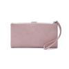 New women's long wallet, two fold, simple buckle solid color multi card handheld phone bag, zipper portable