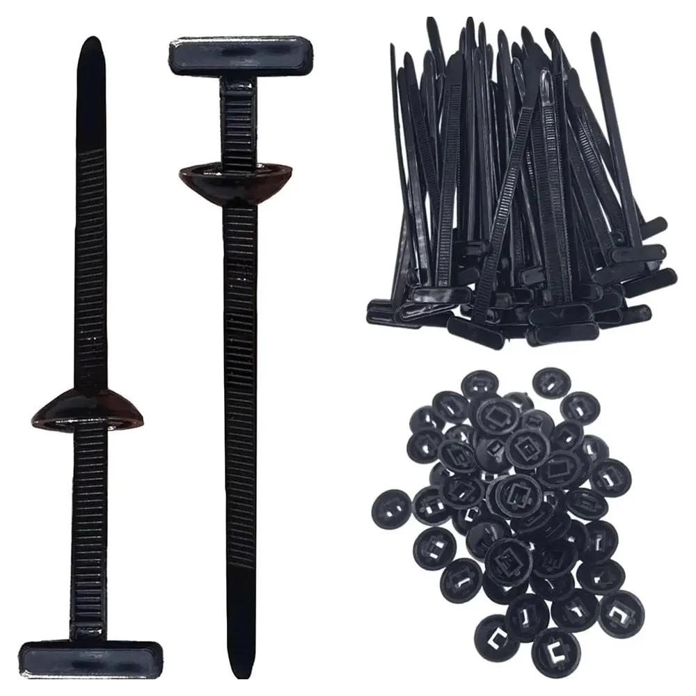 1000/20x Cable Ties Buckle Nylon Auto Fastener Screw Replaceable Car Fenders Trunk Engine Guard Panel Wire Clips Management Tool