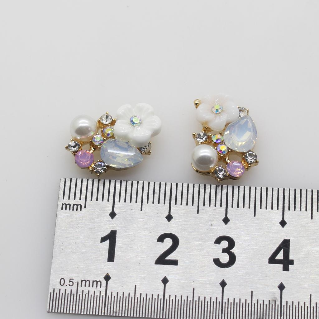 LKERAN 10pcs New DIY Decoration Buttons Metal Button Wedding Dress Accessories for 18 * 12mm