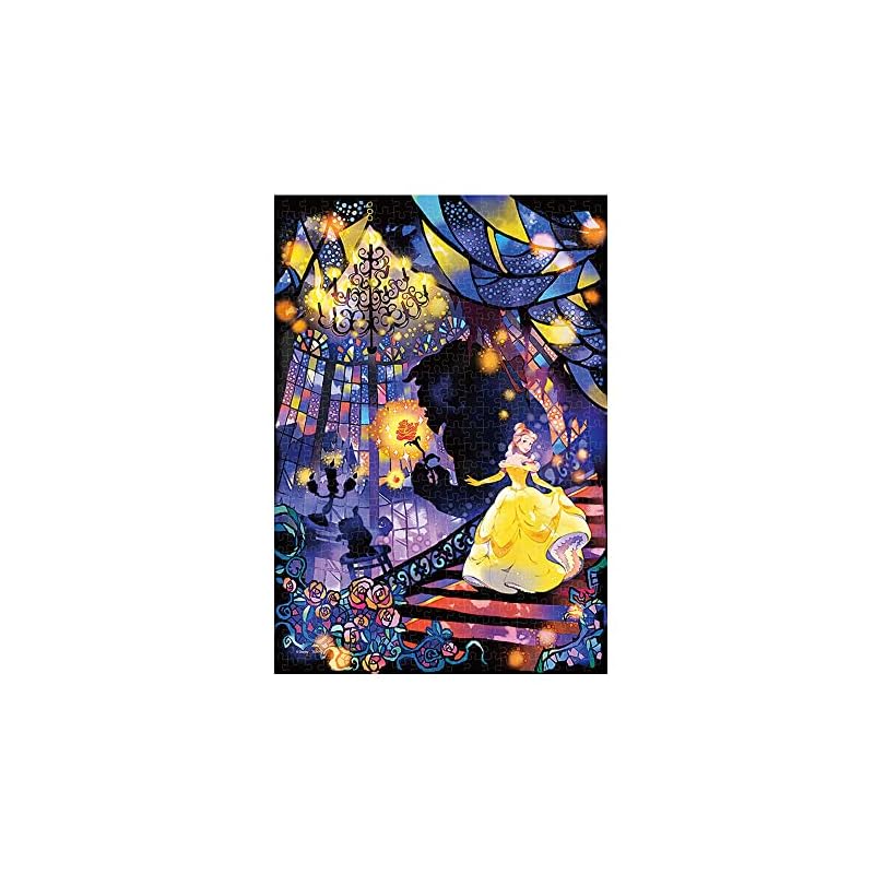 Tenyo (Tenyo) [Made in Japan] 500-Piece Stained Art Gyutto Series Jigsaw Puzzle Disney Beauty and the Beast: Two Hearts (25x36cm) DSG-500-638 Includes
