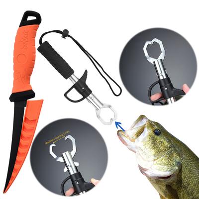 23CM Paslanmaz Çelik Balık Tutucu Kaymaz Saplı Balık Kontrol Cihazı Taşınabilir Balık Tutucu Dudak Yakalayıcı Pense Balıkçılık Aracı