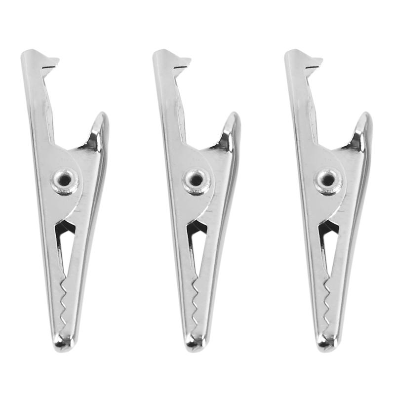 Y91A-400 Pcs Silver Tone Metal Alligator Clip Crocodile Clamps