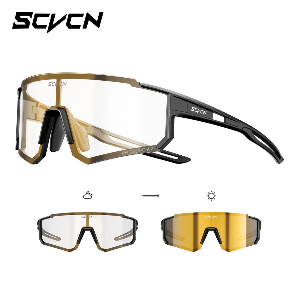 SCVCN Photochromic Hiking Eyewear Cycling Glasses Sports Sunglasses for Women Outdoor Road MTB Bike Glasses UV400 Men Windproof