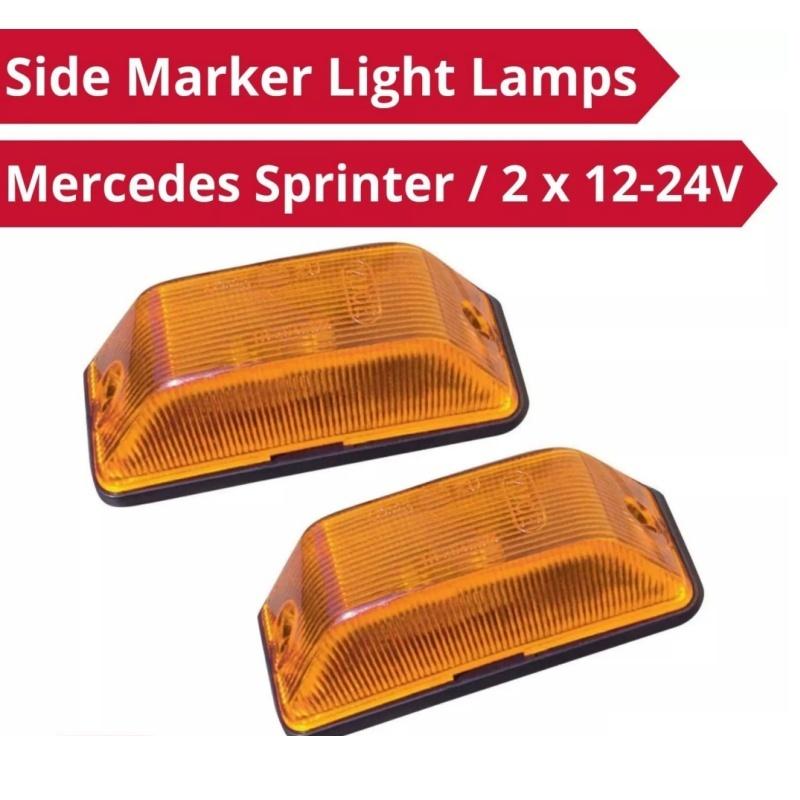 2PCS Amber Side Marker Light Lamps For Mercedes Sprinter 12-24V Car Lights Replacement Parts