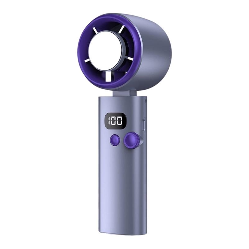 Portable Handheld Fan 100 Speed Mini Cooling Desk Fan Quiet Handheld Fan with Digital Display USB Rechargeable Table Fan