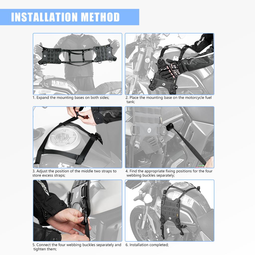 Motorcycle Saddle Bag Mounting Base Motorbike Tail Bag/Rack Bag/Rear Seat Bag/Fuel Tank Side Bag Universal Saddle Bag Mount Base
