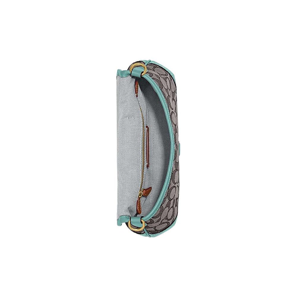 Coach Soho 27 Klassieke Monogram Magnetische Sluiting Stof En Leer Halve Maan Schoudertas Dames schoudertas Blauw Grijs CJ814-B4VSW