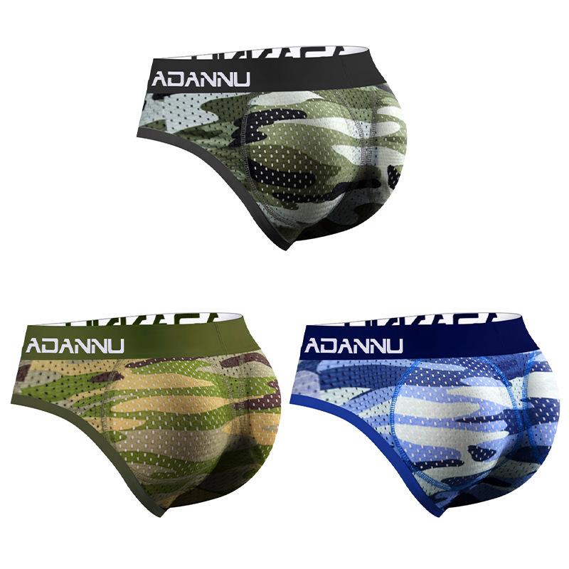 Herren Unterwäsche Mesh Dünne Po-Lifter Slips, Plus Hüftpolster Weiche Falsche Po-Hüften Atmungsaktive Slips, Herren Sportunterhosen Bequem