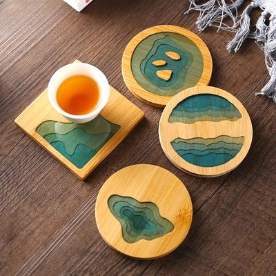 Kunst Onderzetter Placemat Vers Hout Bekerhouder Tafelmat Pad Antislip Hitte-isolatie Beker Mat Keukenaccessoires Koffiekop Onderzetter