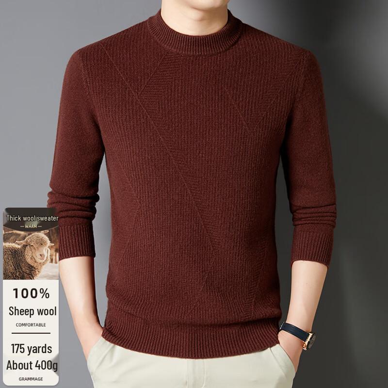 

Men s 100% Pure Wool Mock Neck Sweater FXT6454 3XL