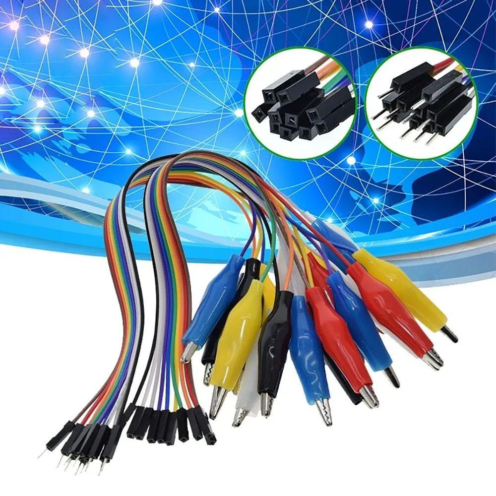 

20cm 30cm Crocodile Clip Jump Wire 10pin Test Lead Jumper Wire Line Cable Connection