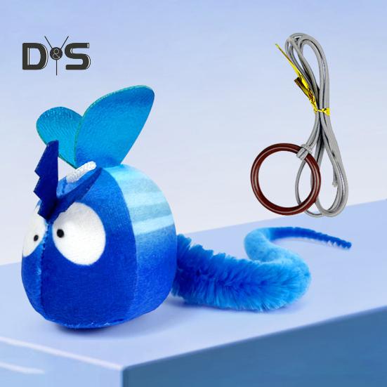 Touch Activated Chirping Insect Cat Toy Hanging Soft Plush Bee Dragonfly with Realistic Sound Interactive Cat Kicker Catnip Toy for Indoor Cats