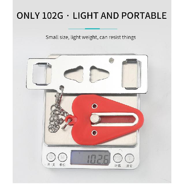 Portable Door Lock Double Hole Security Door Locker Safety Latch Metal Lock Home Room Hotel Anti Theft Security Lock Interior Mirrors 6