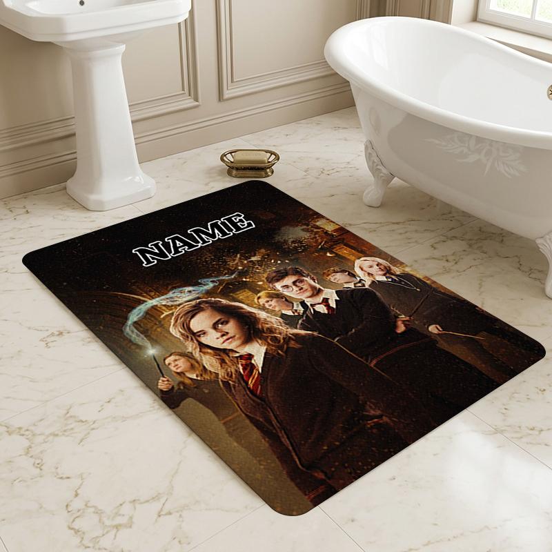 Custom Name Harry Potter Living Room Non-Slip Area Rug Soft Carpet for Bedroom Kids Playroom Sofa Office Home Decor Doormat