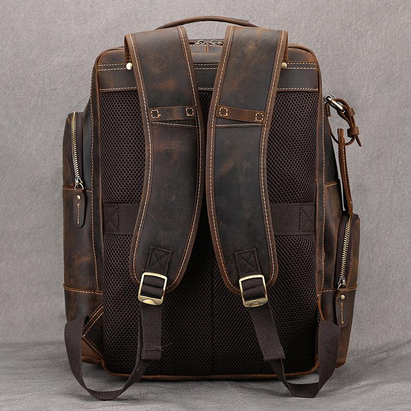 Vintage fashion genuine leather men travel bag luxury backpack computer bagpack designer shoulder bag for male multifunction bag