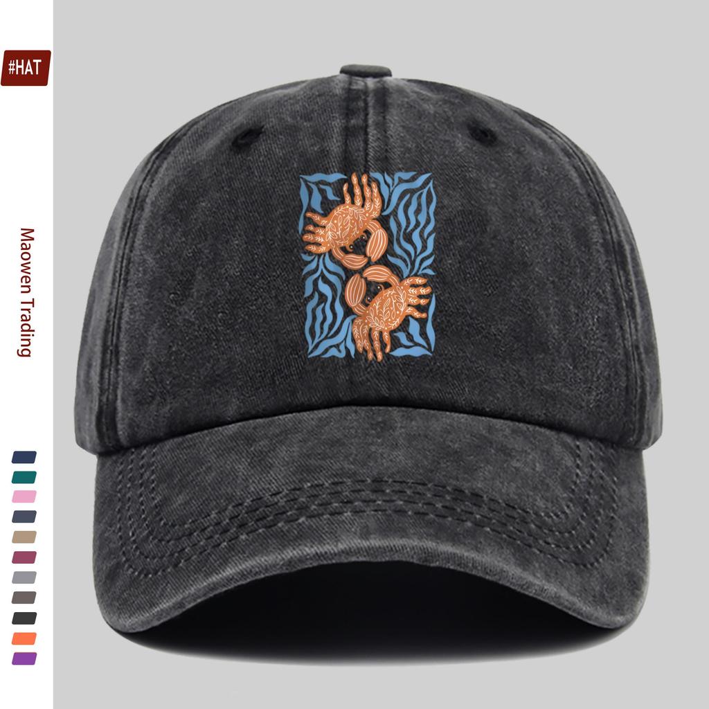 Casquette de baseball imprimée motif crabe et algues amusant pour PC Chapeau décoratif mode confortable Tendance Accessoire léger Ajusta