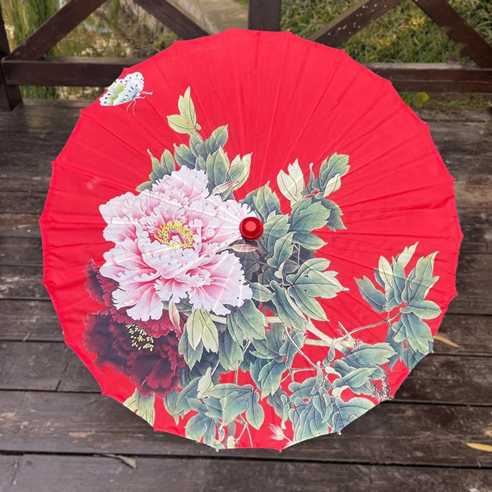 Chinese Antique Style Oiled Paper Umbrella 70cm 10 Colors Women Decorative Umbrella Bridesmaids Party Scenery Dance Performance