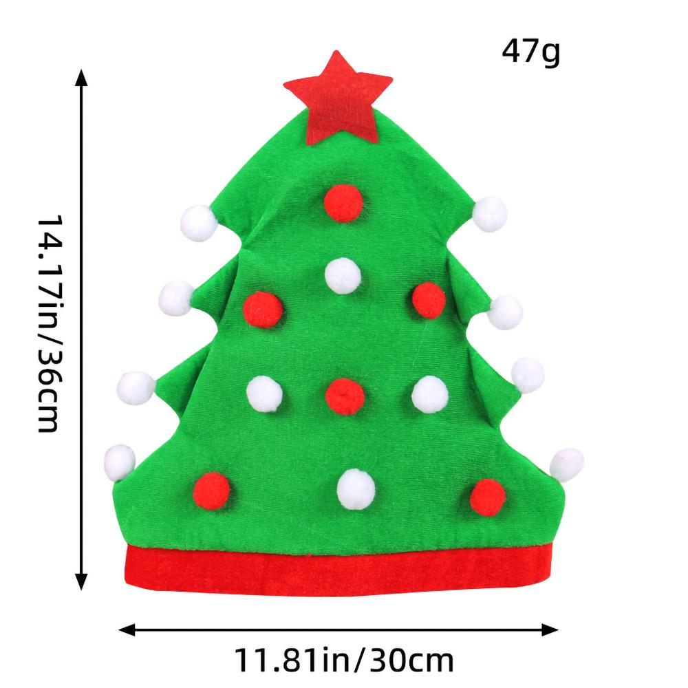 Christmas Tree Hat Funny Christmas Tree Shape Beanie Christmas Santa Hat Christmas Gift Kids Xmas Cap New Year Party Decorations