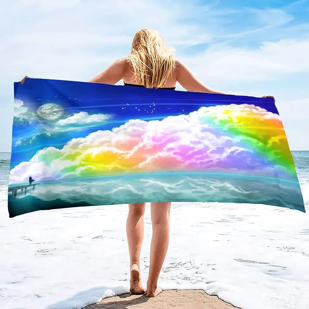 The Clouds Beach Towel,Beach Blanket Oversized Sand Resistant Beach Towels,Fast Drying, Sand Free Lightweight Large Towels