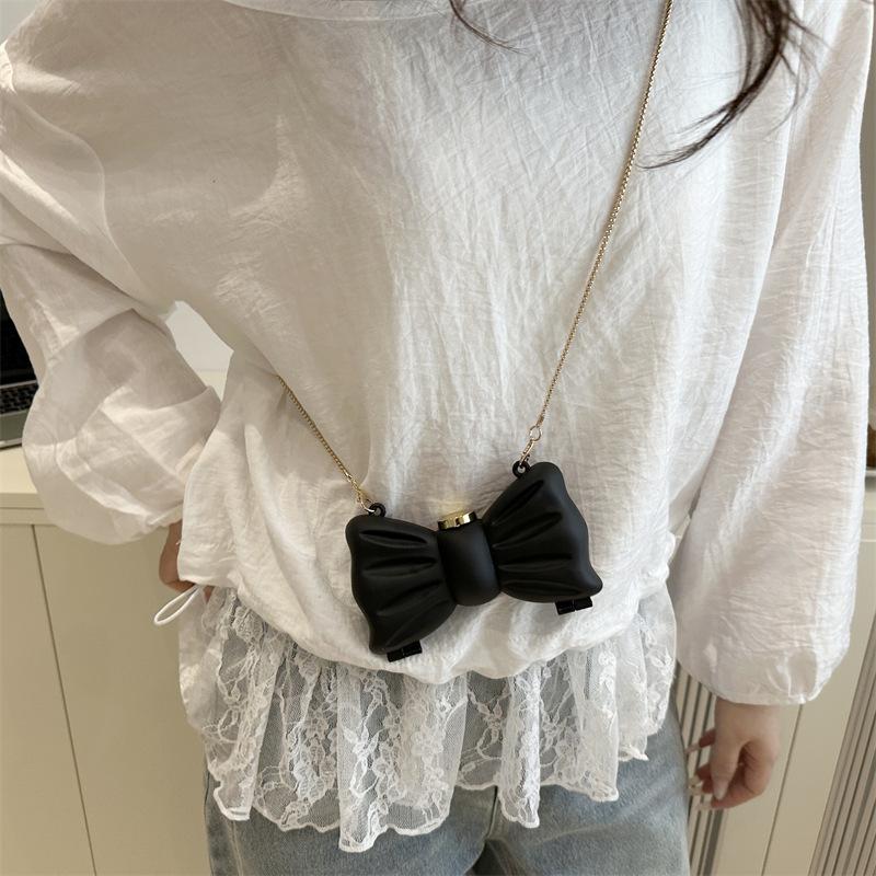 Cute Bow Small Bag Spring 2025 New European and American Fashion Niche Shoulder Bag Women's Mini Lipstick Bag