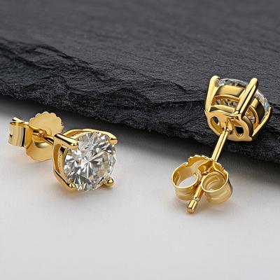 Classic 925 Sterling Silver Diamond Stud Earrings for Women 0.5ct-2.0ct D Color Mossanite Diamond Gems Wedding Jewelery
