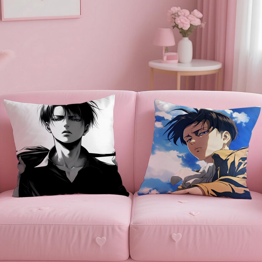 Popular Anime Character Levi Ackerman Cushion Cover Soft  EasyWash Pillow Case  Versatile for Couch Bed Travel and Office