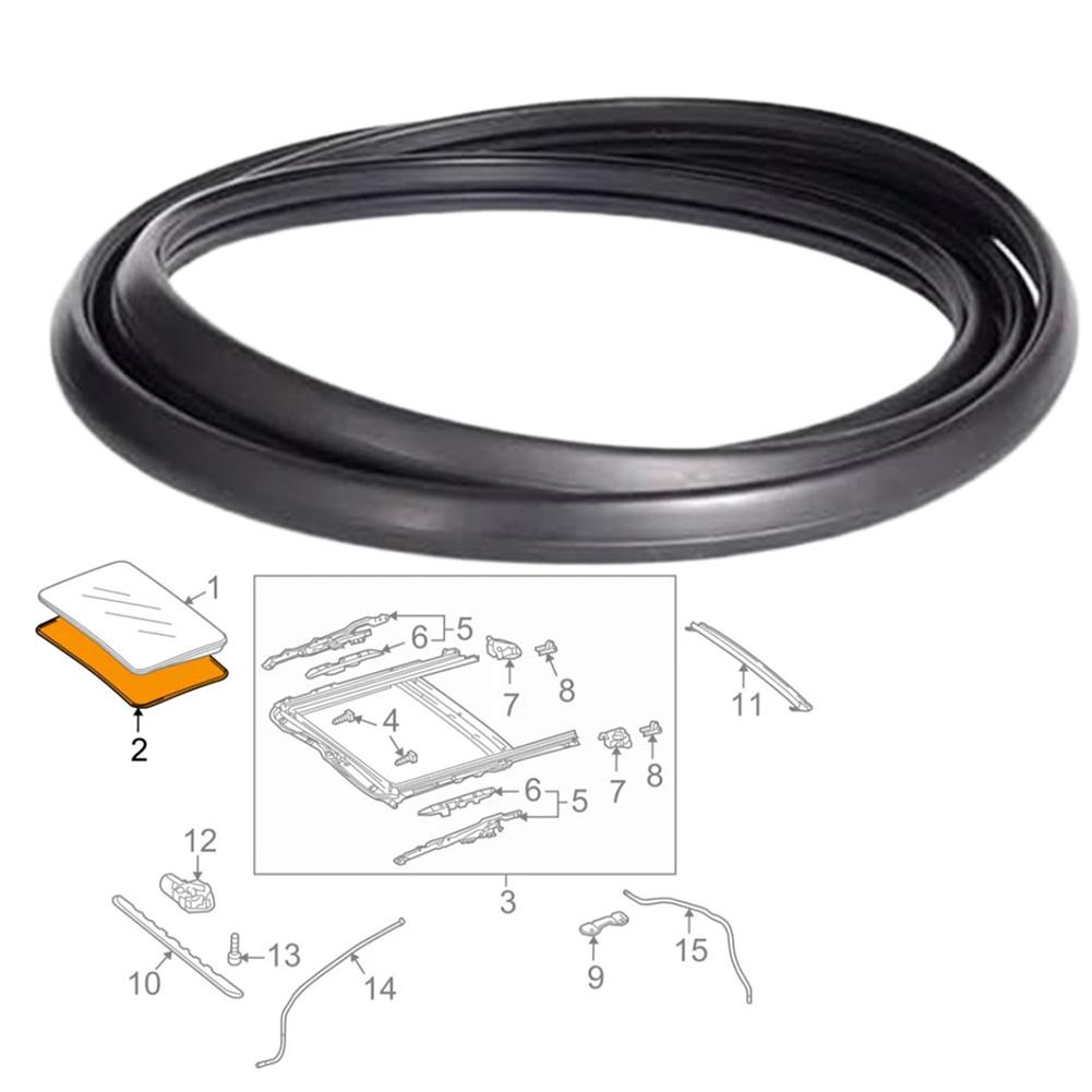 Tiras de Sellado para Techo Solar Impermeables de Repuesto Para Mercedes W204 W212 A2047800098 Aptas Para C W204 C200 C260 E W212 E180 E200