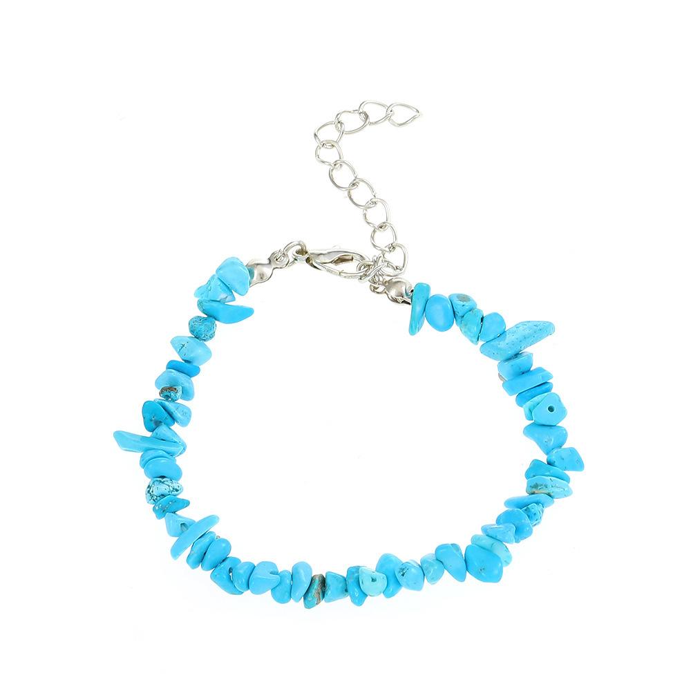 Natural Stone Irregular Woven Bracelet, Ethnic Seaside Beach Wind Special-shaped Crystal Gravel Bead String DIY Jewelry.