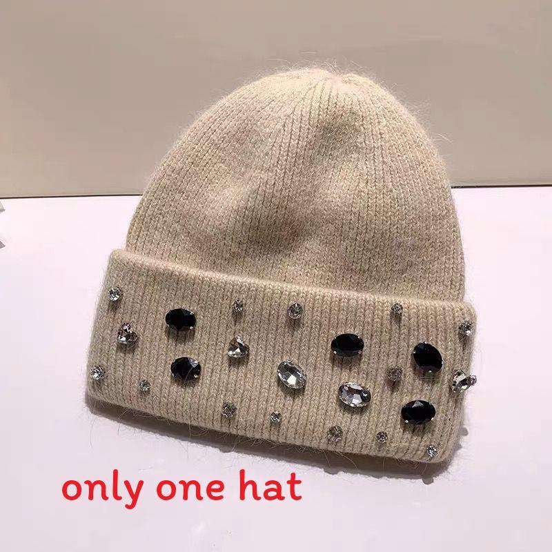 Girls Handcrafted Water Drill Wool Hat With Knit Design For Autumn Winter Kids Fashion