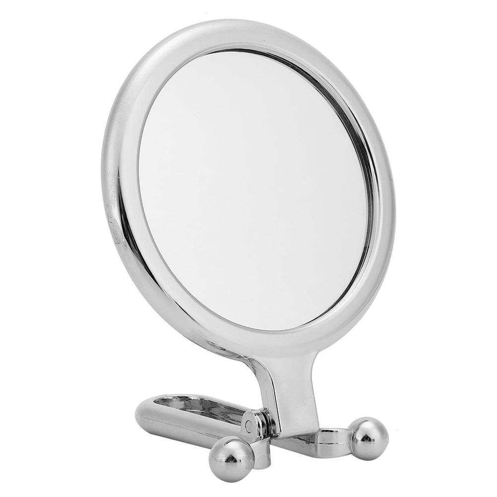 Double Sided Makeup Mirror 10x Magnifying Foldable Handheld Cosmetic Mirror For Home Travel(Silver )
