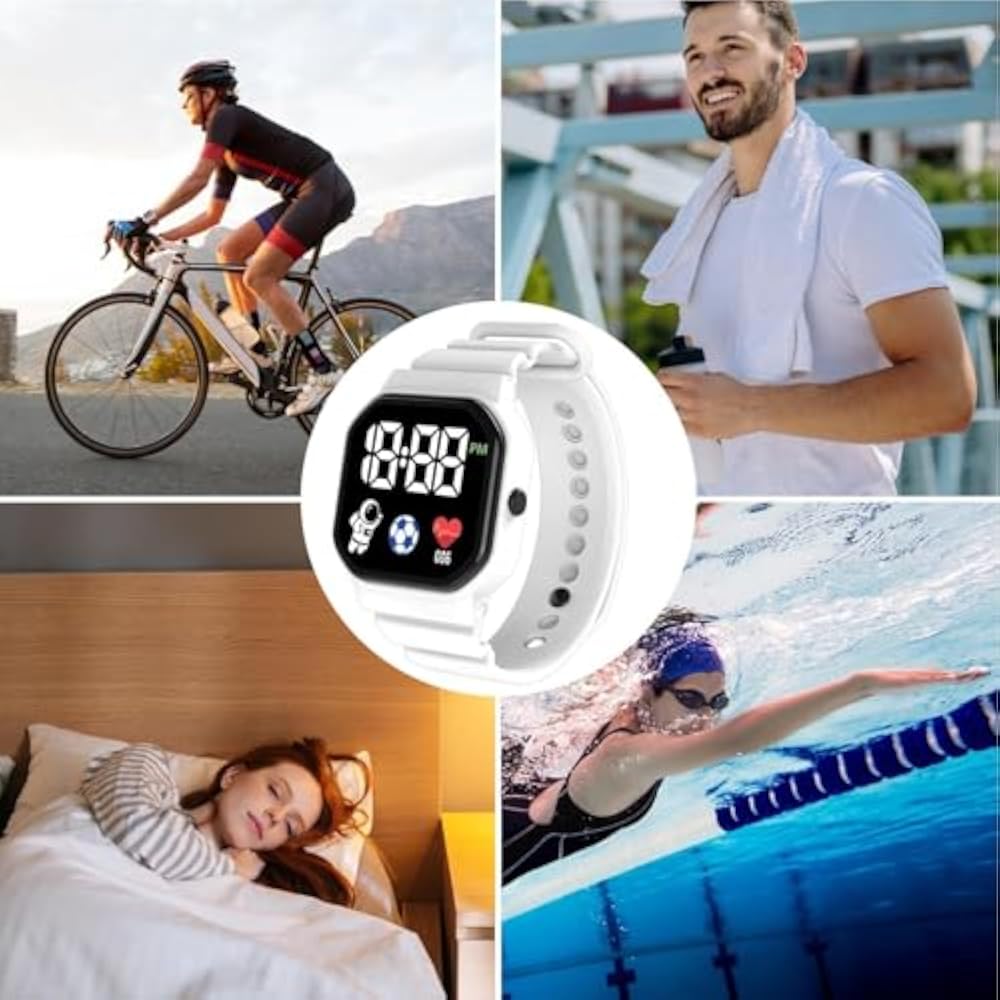 Mdikawe Digital Sport Watch, Smart Kids Watch - Waterproof Wristwatch, Comfortable Sport Waterpro...