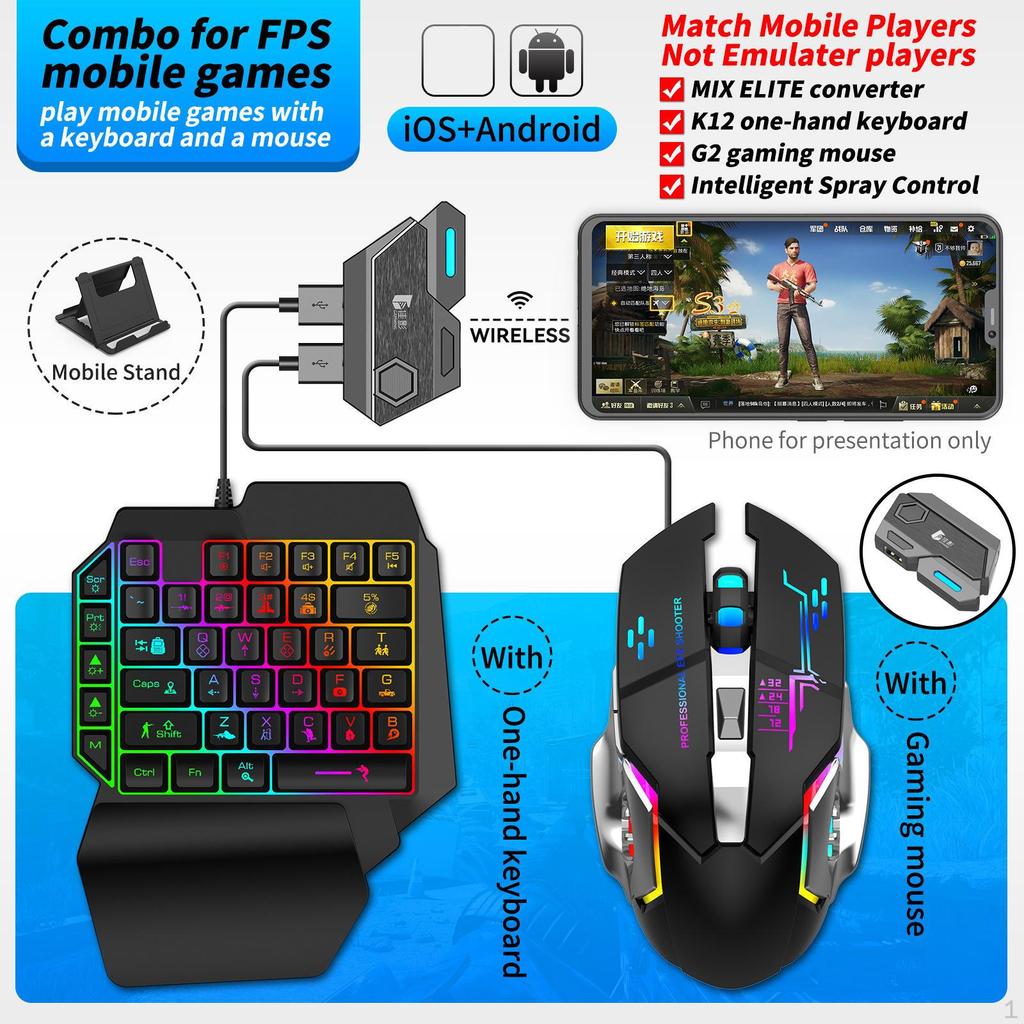 Gaming Keyboard and Mouse Set for Android Phones