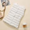 Light down jacket, women's liner, vest, short round neck, collarless light vest