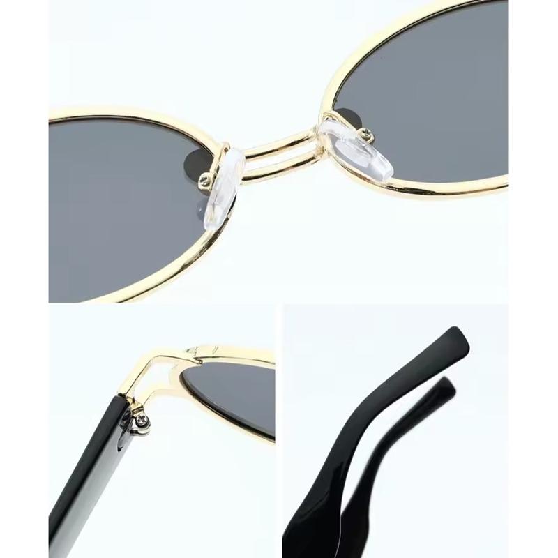 2Pcs Fashion Square Oval Plastic&Metal Frame Women Sunglasses for Men Daily Life Eyewear Accessories