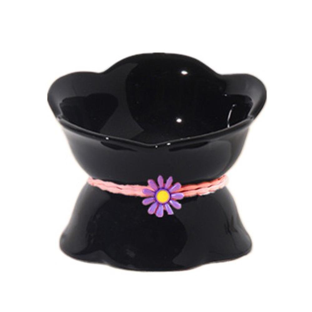 Flower Shape Pet High Foot Bowl Gradient Color Pet Drinking Feeder Multi-use Cat Bowl Kitten Puppy