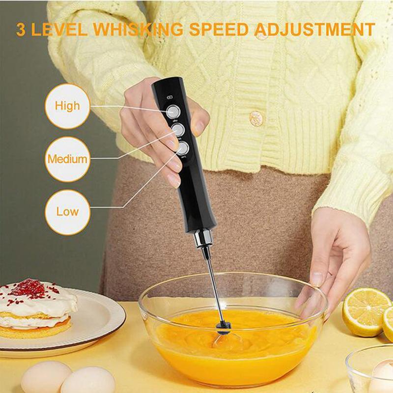 Electric Milk Frother Foam Maker Wireless Handheld Foamer High Speeds Drink Mixer Coffee Frothing Wand