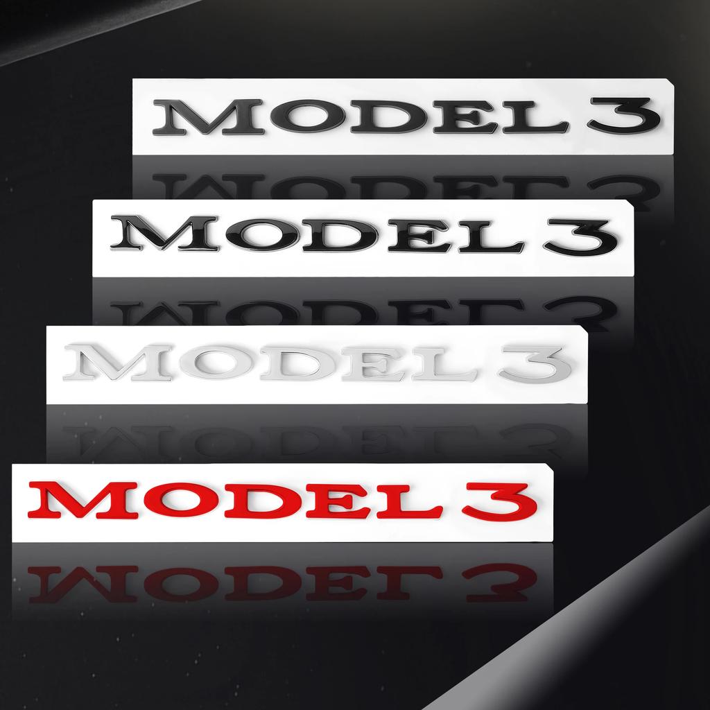 Autoaufkleber Tesla Auto Heckklappe Kofferraum Motorhaube Abziehbild ABS Emblem Logo Hinterer Aufkleber Für Tesla Model 3 Auto Plakette Außendekoration